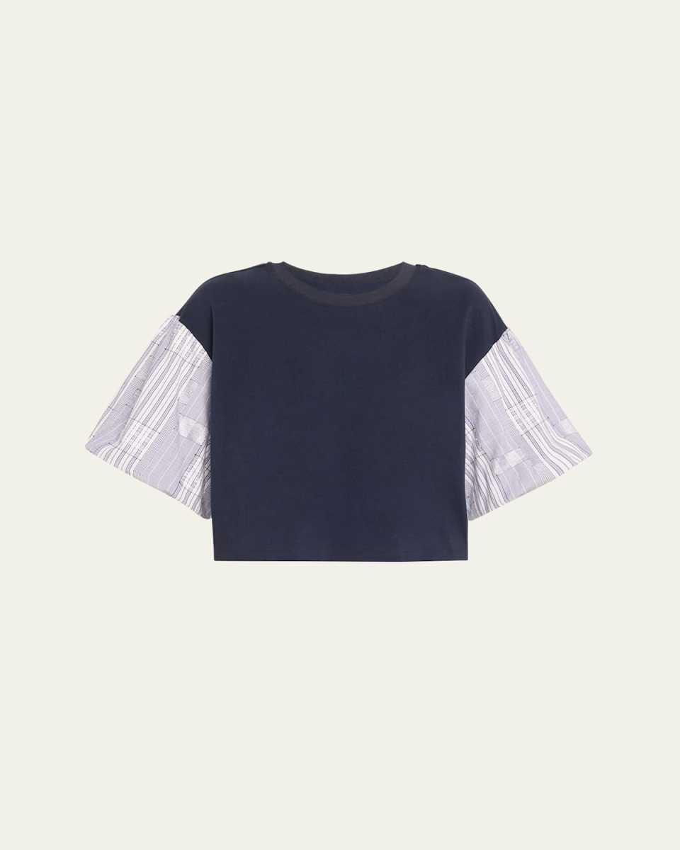 Toula Puff-Sleeve Combo Top